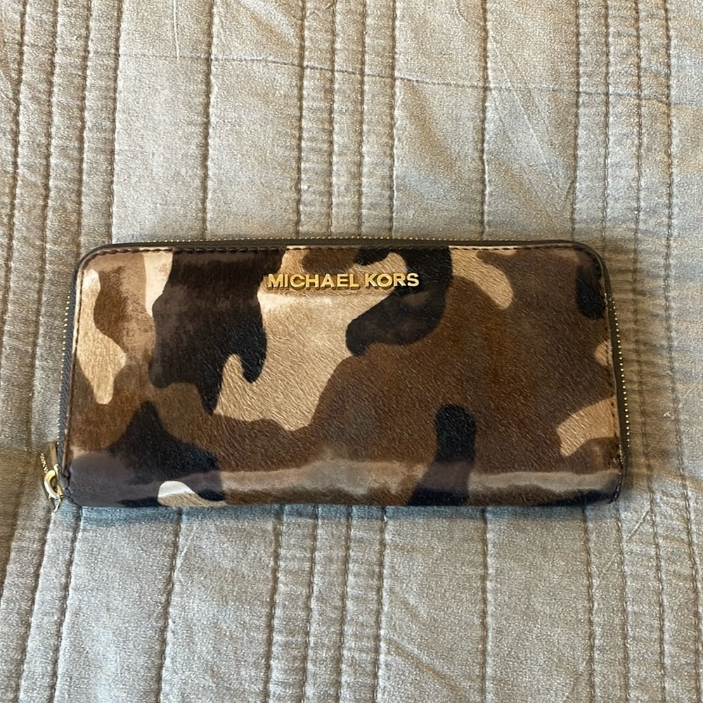 Horse hair camo Michael Kors wallet